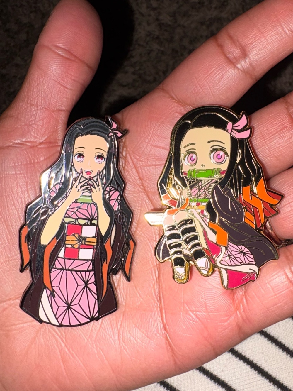Set of Nezuko enamel pins
